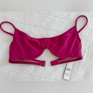 NWT J. Crew 1993 underwire bikini top in Radiant Fuchsia, 32D & 34B